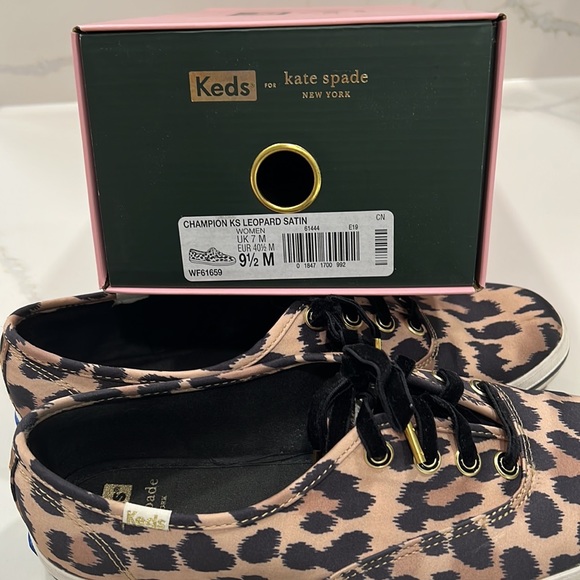Keds / x kate spade new york champion leopard satin sneaker /9.5 - Picture 3 of 5